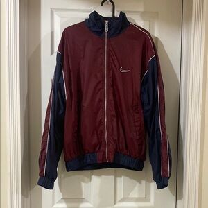 Nike Men's Maroon and Navy Jacket